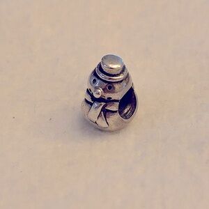 PANDORA 925 Sterling Silver Retired Snowman Bead Charm 790374 Winter Christmas⛄️